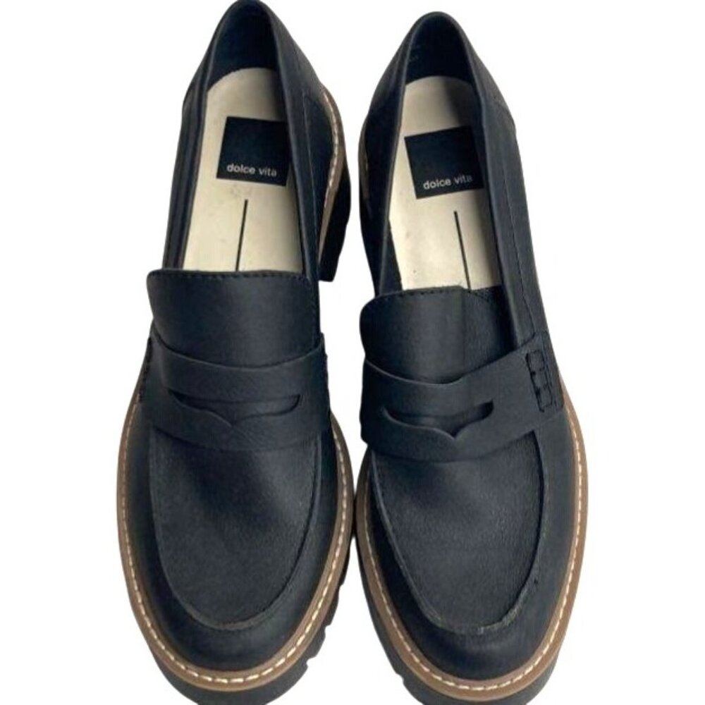 Dolce Vita Halona Black Chunky‎ Loafers Sz 8